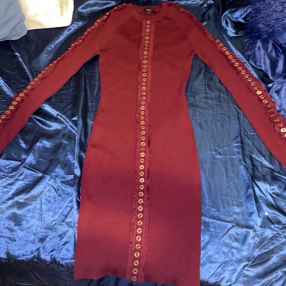 Red button dress